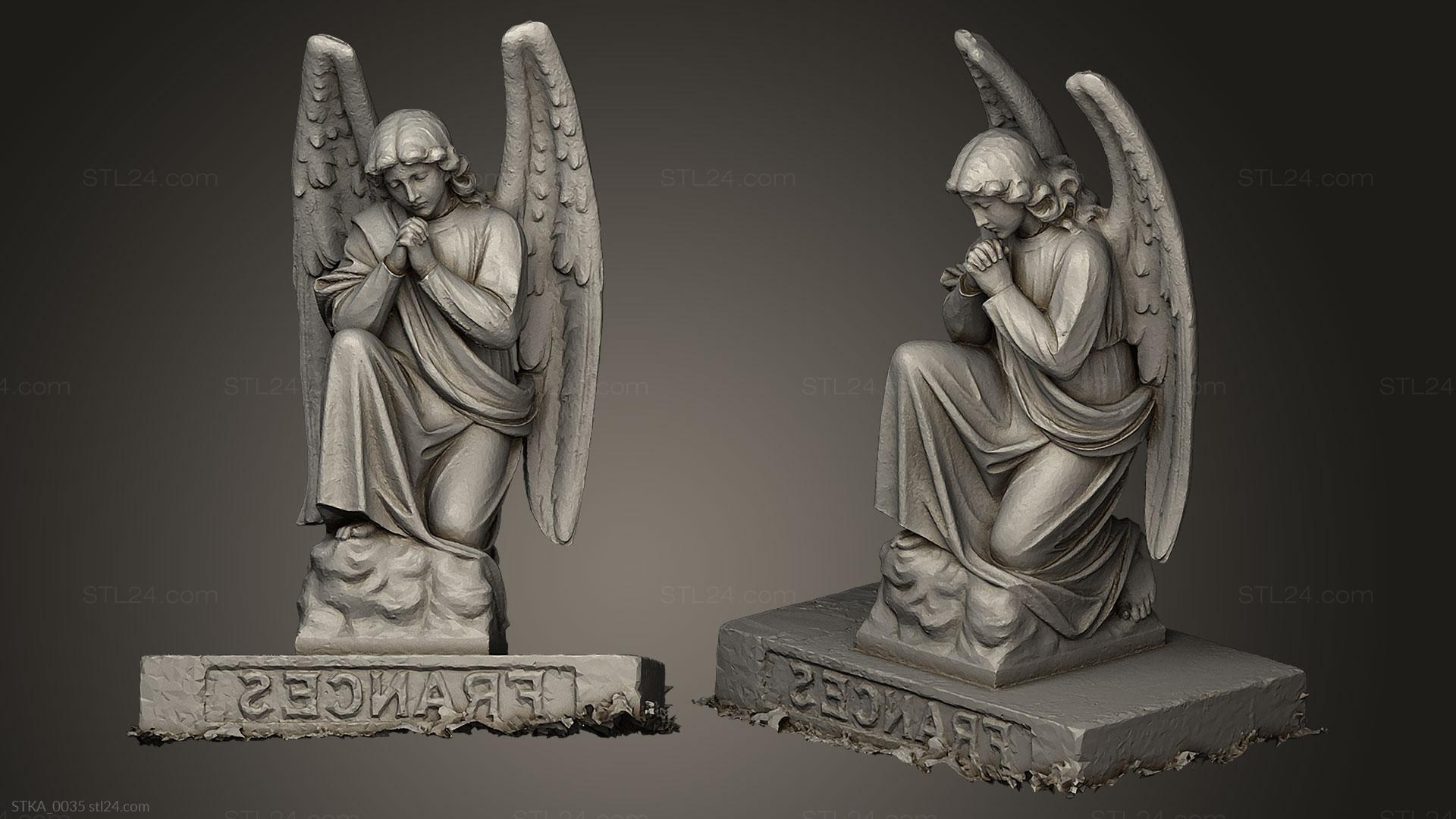 Статуи античные и исторические (Ангел франция, STKA_0035) 3D модель для ЧПУ станка